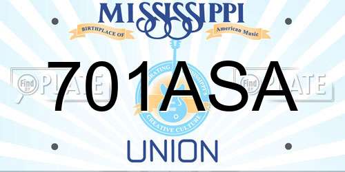 701ASA Mississippi License Plate