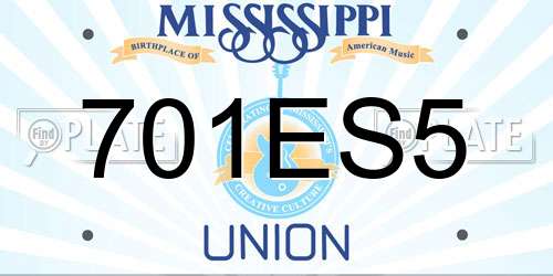 701ES5 Mississippi License Plate