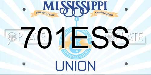 701ESS Mississippi License Plate