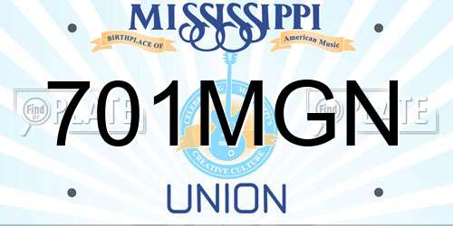 701MGN Mississippi License Plate
