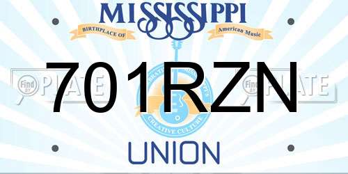 701RZN Mississippi License Plate