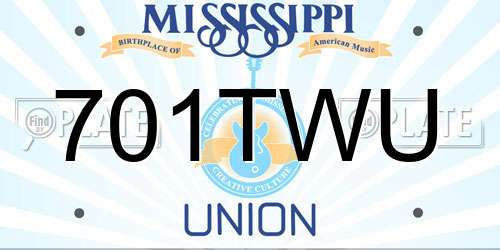 701TWU Mississippi License Plate