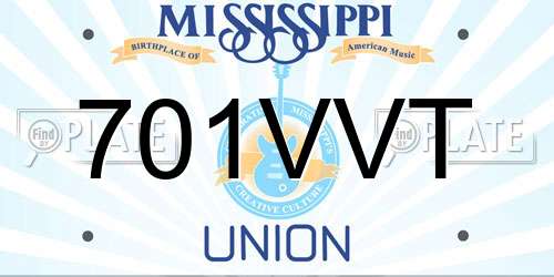 701VVT Mississippi License Plate