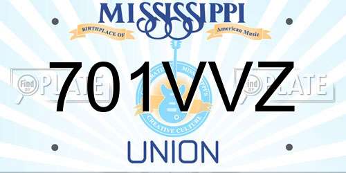 701VVZ Mississippi License Plate