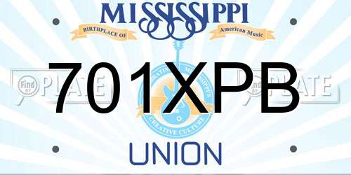 701XPB Mississippi License Plate