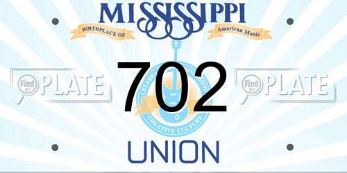 702 Mississippi License Plate