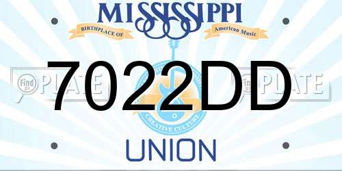 7022DD Mississippi License Plate