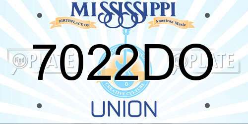7022DO Mississippi License Plate