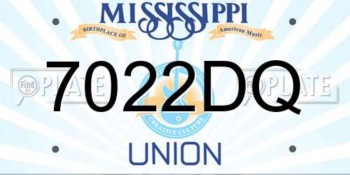 7022DQ Mississippi License Plate