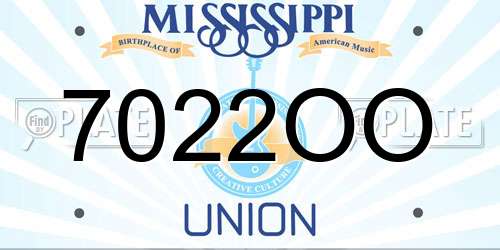 7022OO Mississippi License Plate