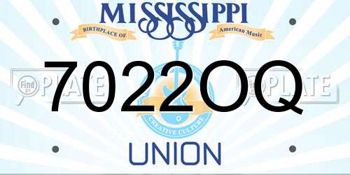 7022OQ Mississippi License Plate