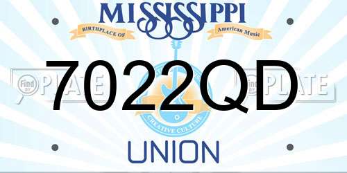 7022QD Mississippi License Plate