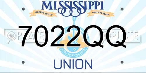 7022QQ Mississippi License Plate