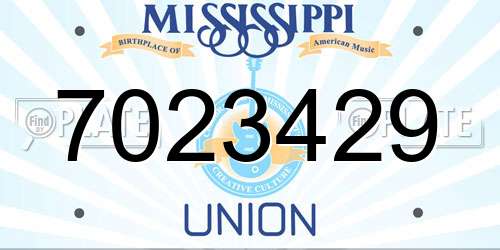7023429 Mississippi License Plate