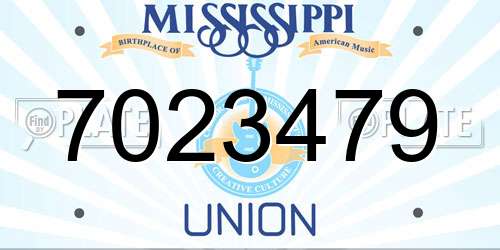 7023479 Mississippi License Plate
