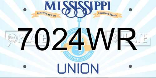 7024WR Mississippi License Plate