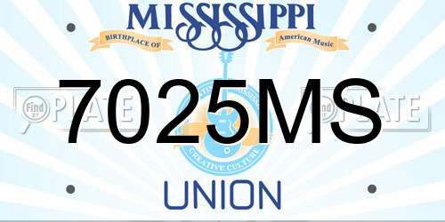 7025MS Mississippi License Plate