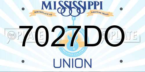 7027DO Mississippi License Plate