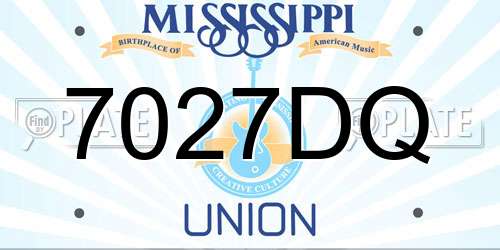 7027DQ Mississippi License Plate