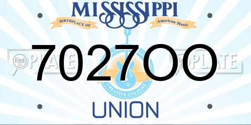 7027OO Mississippi License Plate
