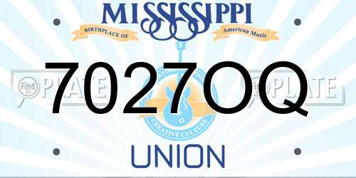 7027OQ Mississippi License Plate