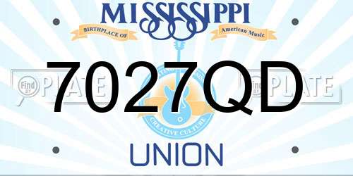 7027QD Mississippi License Plate