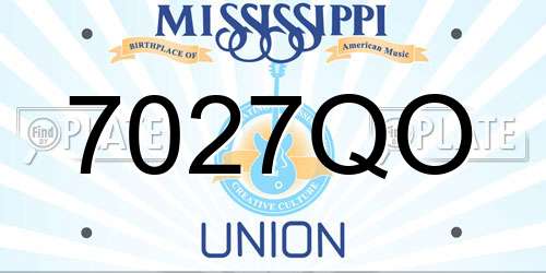 7027QO Mississippi License Plate