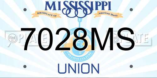 7028MS Mississippi License Plate