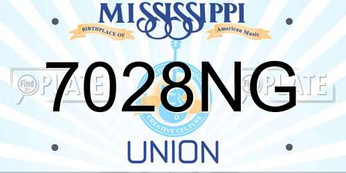 7028NG Mississippi License Plate