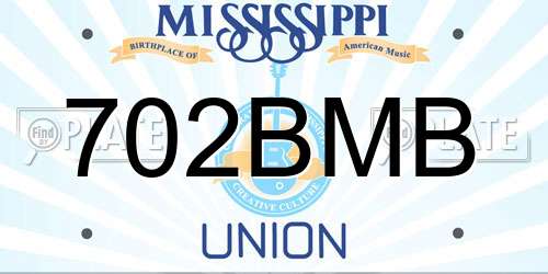 702BMB Mississippi License Plate