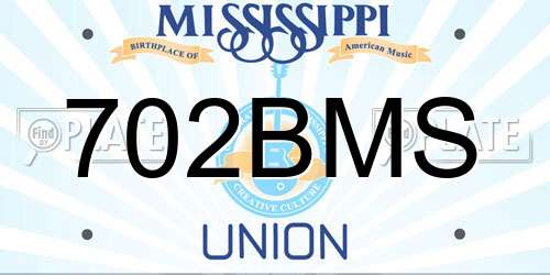 702BMS Mississippi License Plate