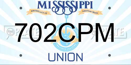 702CPM Mississippi License Plate