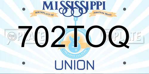 702TOQ Mississippi License Plate