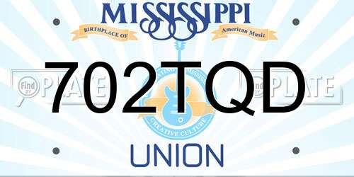 702TQD Mississippi License Plate