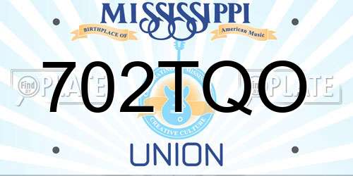 702TQO Mississippi License Plate