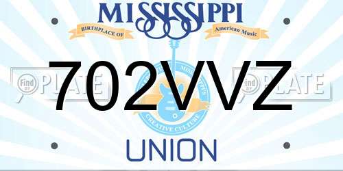 702VVZ Mississippi License Plate