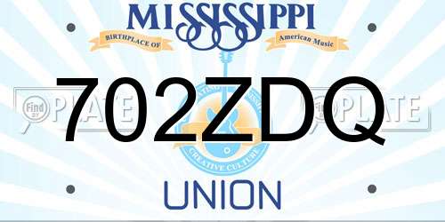 702ZDQ Mississippi License Plate