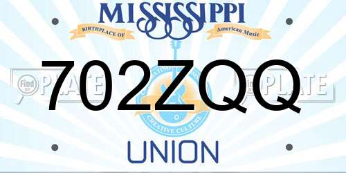 702ZQQ Mississippi License Plate