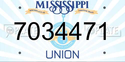 7034471 Mississippi License Plate