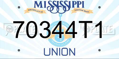 70344T1 Mississippi License Plate