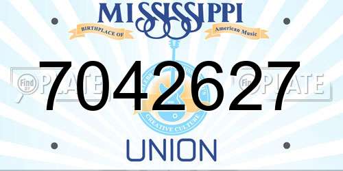 7042627 Mississippi License Plate