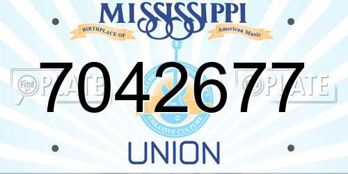 7042677 Mississippi License Plate