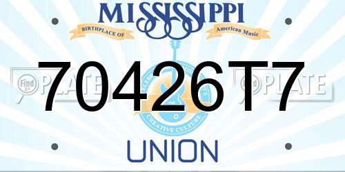 70426T7 Mississippi License Plate