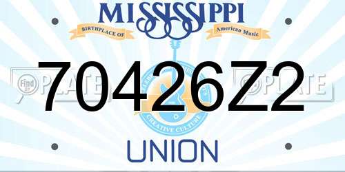 70426Z2 Mississippi License Plate