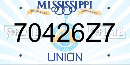 70426Z7 Mississippi License Plate