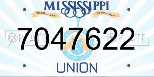 7047622 Mississippi License Plate
