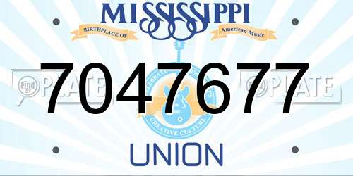 7047677 Mississippi License Plate