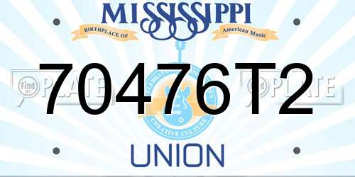 70476T2 Mississippi License Plate