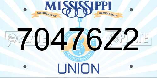 70476Z2 Mississippi License Plate