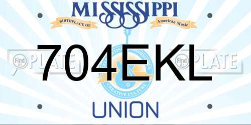704EKL Mississippi License Plate